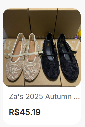 Sapatilha MESH ZARA direto da fábrica